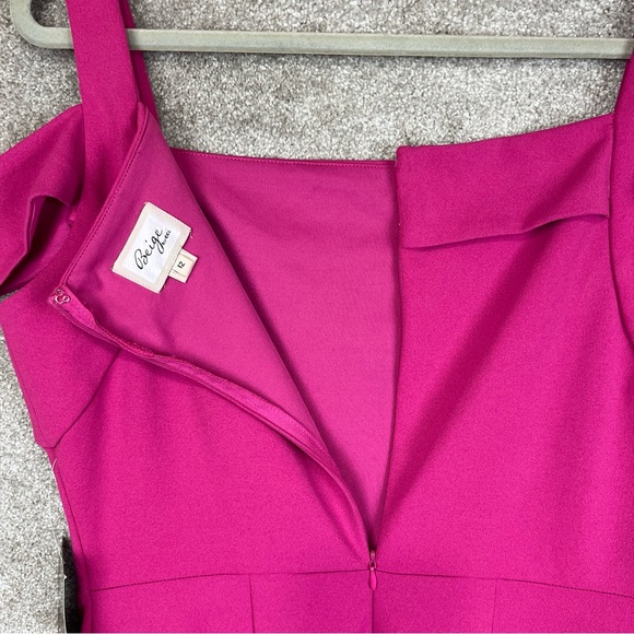 Beige by Eci Dress Womens 12 Pink Stretch Back Zip Polyester Blend NEW- 8767* - Picture 12 of 14